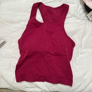 Lululemon Ebb to Street Cropped Racerback Tank Top in Magenta Purple